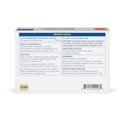 Virbac Anxitane tablets used during grooming and travel to reduce stress