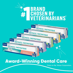 Virbac CET dental care for dogs and cats with enzymatic formula.