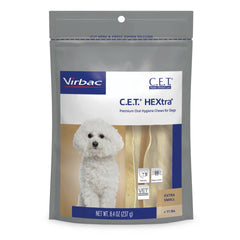 Virbac CET HEXtra packaging for small dogs supports easy daily dental care