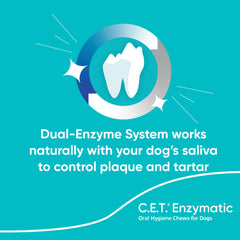 Virbac CET textured rawhide chew focusing on mechanical cleaning during chewing