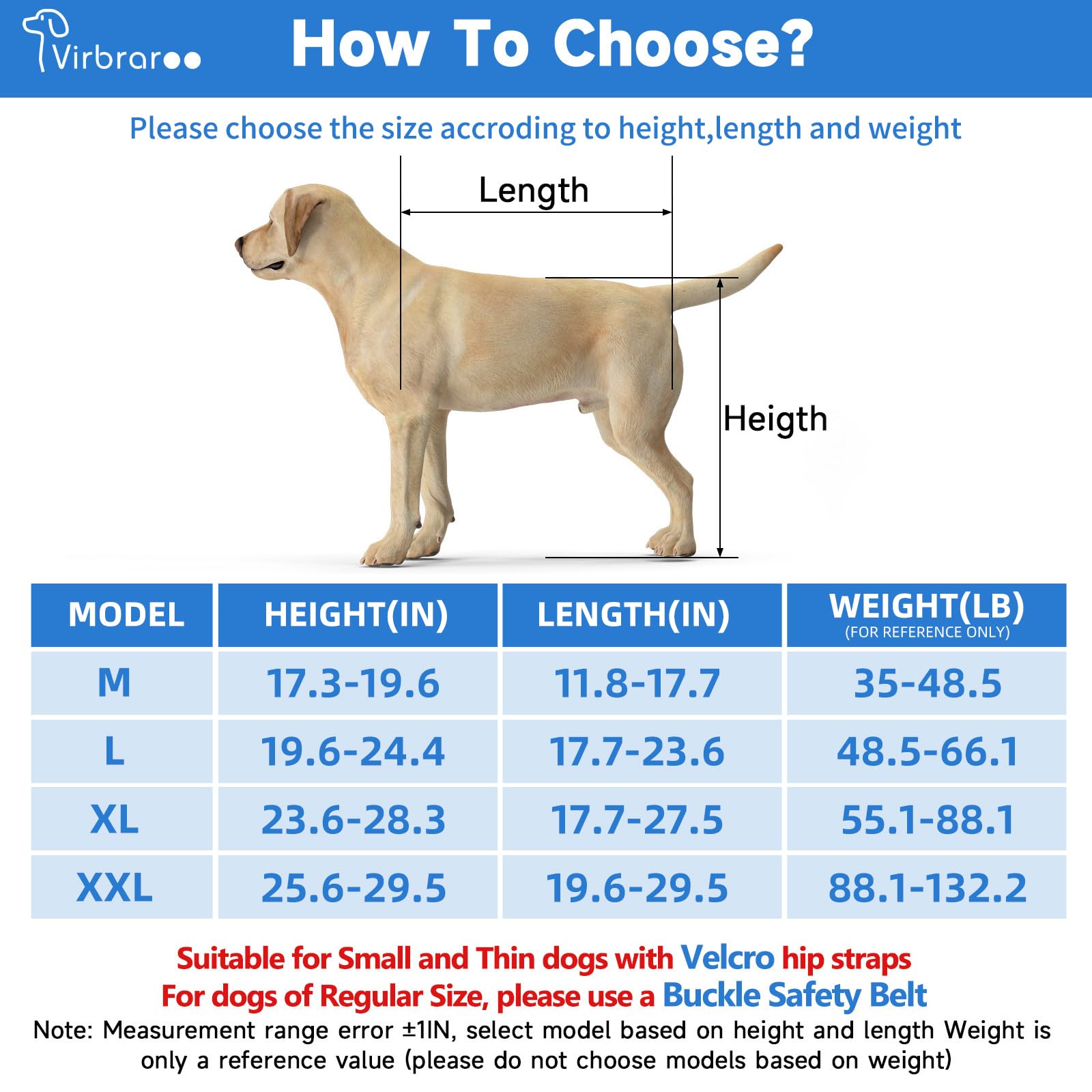 Virbraroo dog wheelchair front harness attachment enables quick, secure setup.