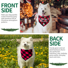 Viretec Christmas dog bandana green and red pack for holidays.