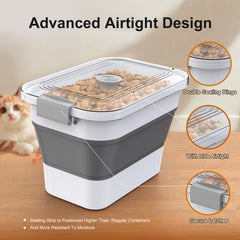 Viretec one-hand operation lid for easy pouring and scooping.
