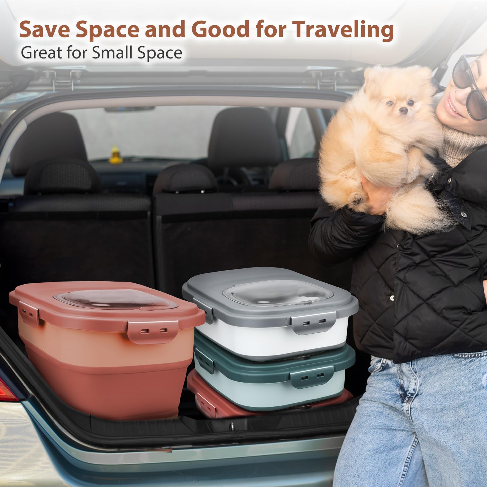 Viretec BPA-free airtight container blocks pests and preserves dry kibble.