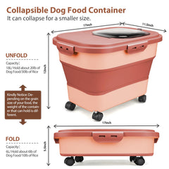 Viretec dog food storage with wheels enables easy relocation when full.
