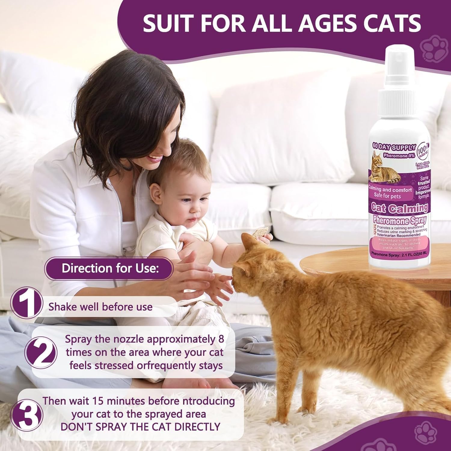 Virtual Crash Cat Calming Spray uses pheromone-like scent for feline reassurance
