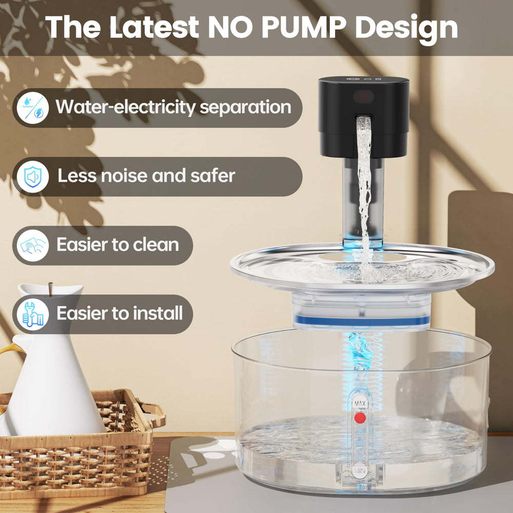 Virtulance cordless design enables water on demand for pet hydration anywhere.
