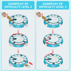 Virtulance level 3 under-disc food slots promote slow, deliberate treat discovery