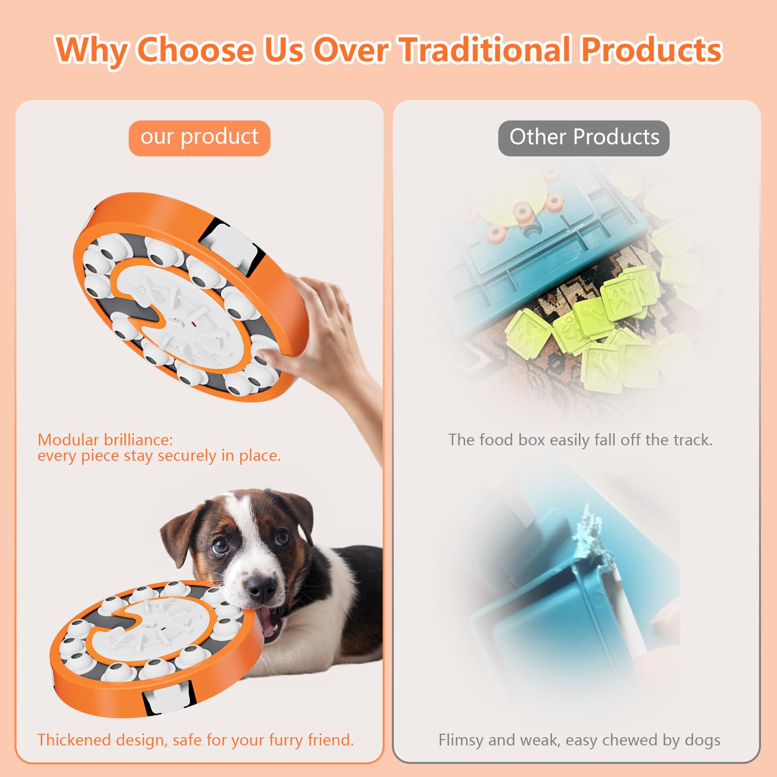 Virtulance dog puzzle toy puppy-senior-use supports adaptable difficulty for all ages.