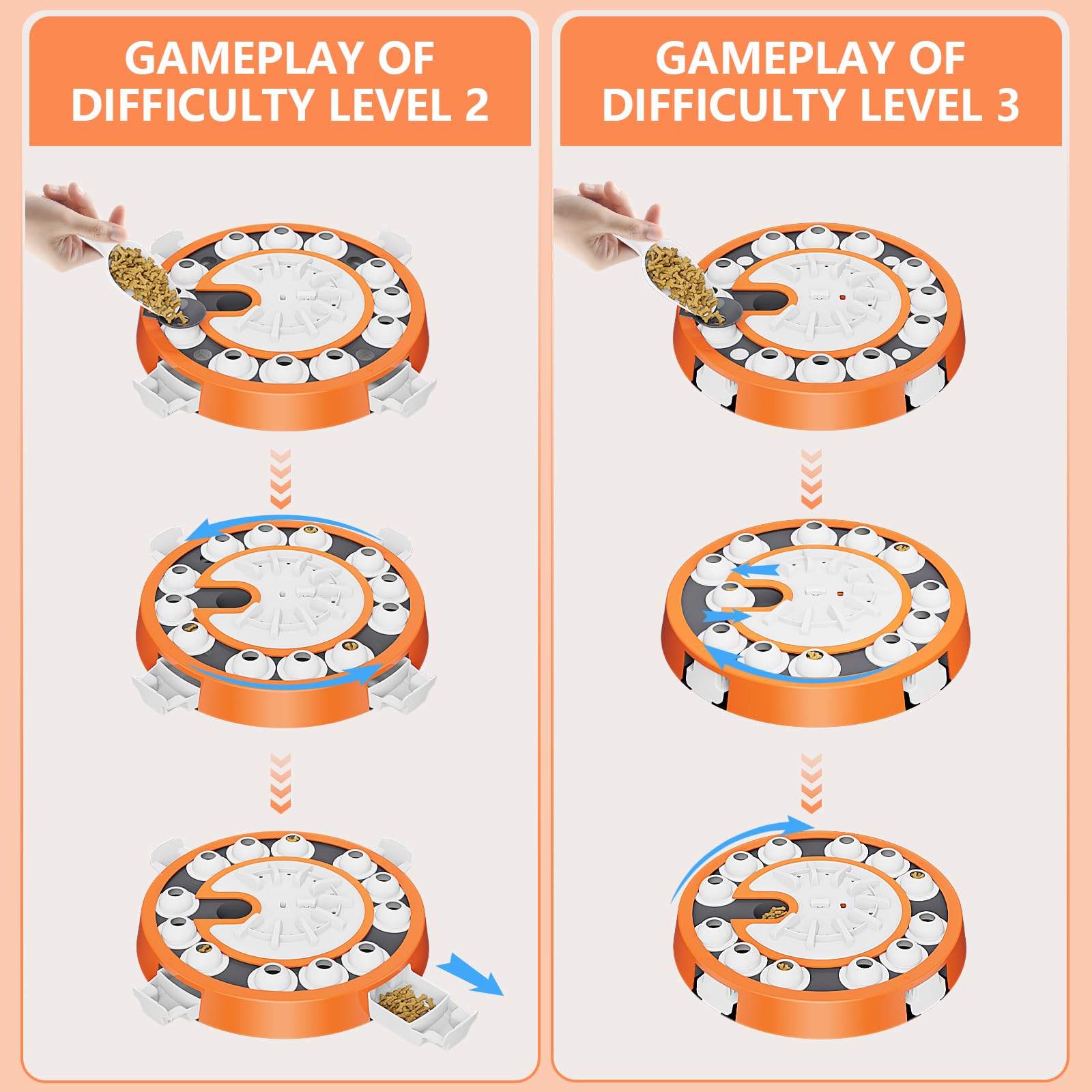 Virtulance dog puzzle toy rotating disc demonstrates interactive problem-solving and sniffing activity.