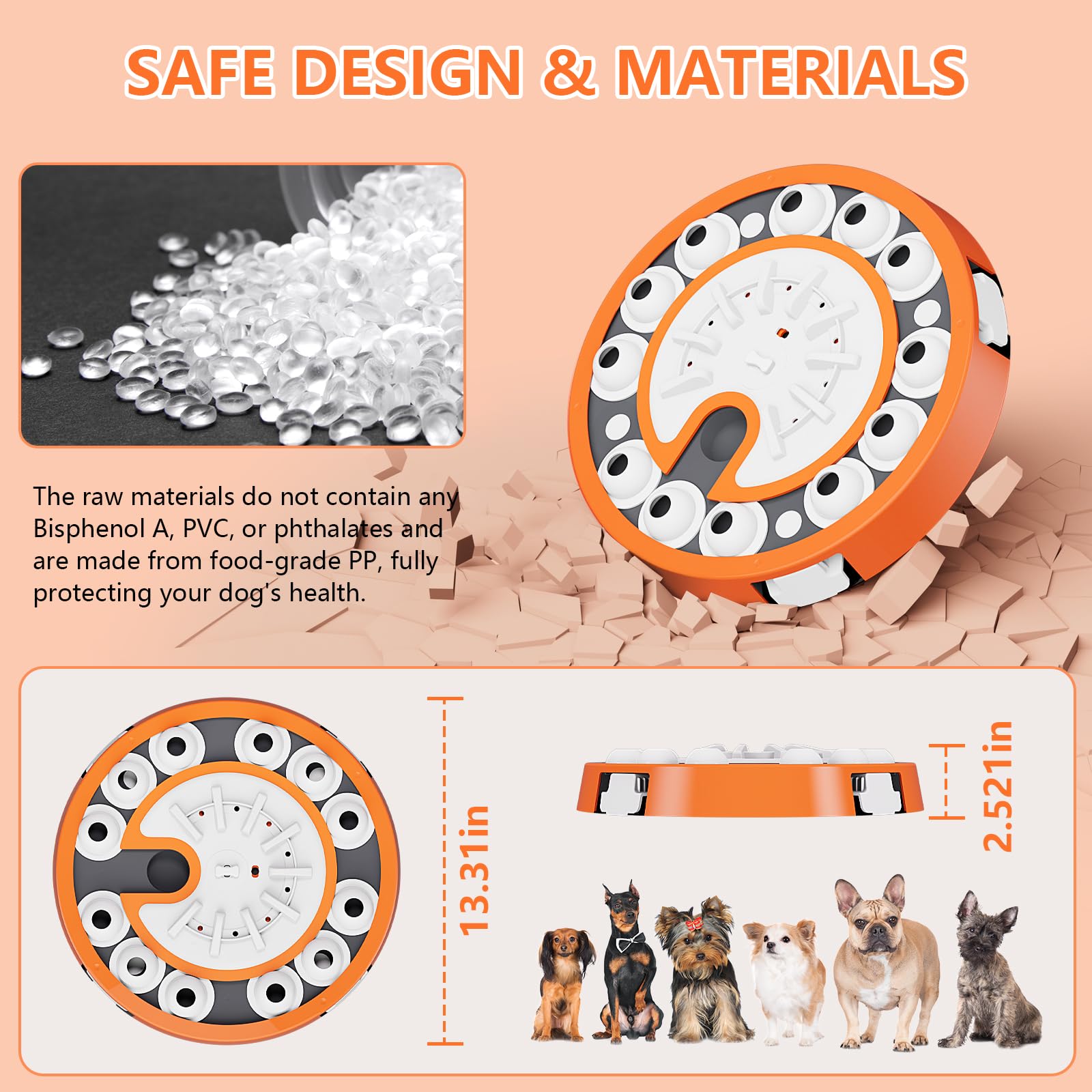 Virtulance dog puzzle toy treat drawers entice nose-and-paw exploration for mental engagement.