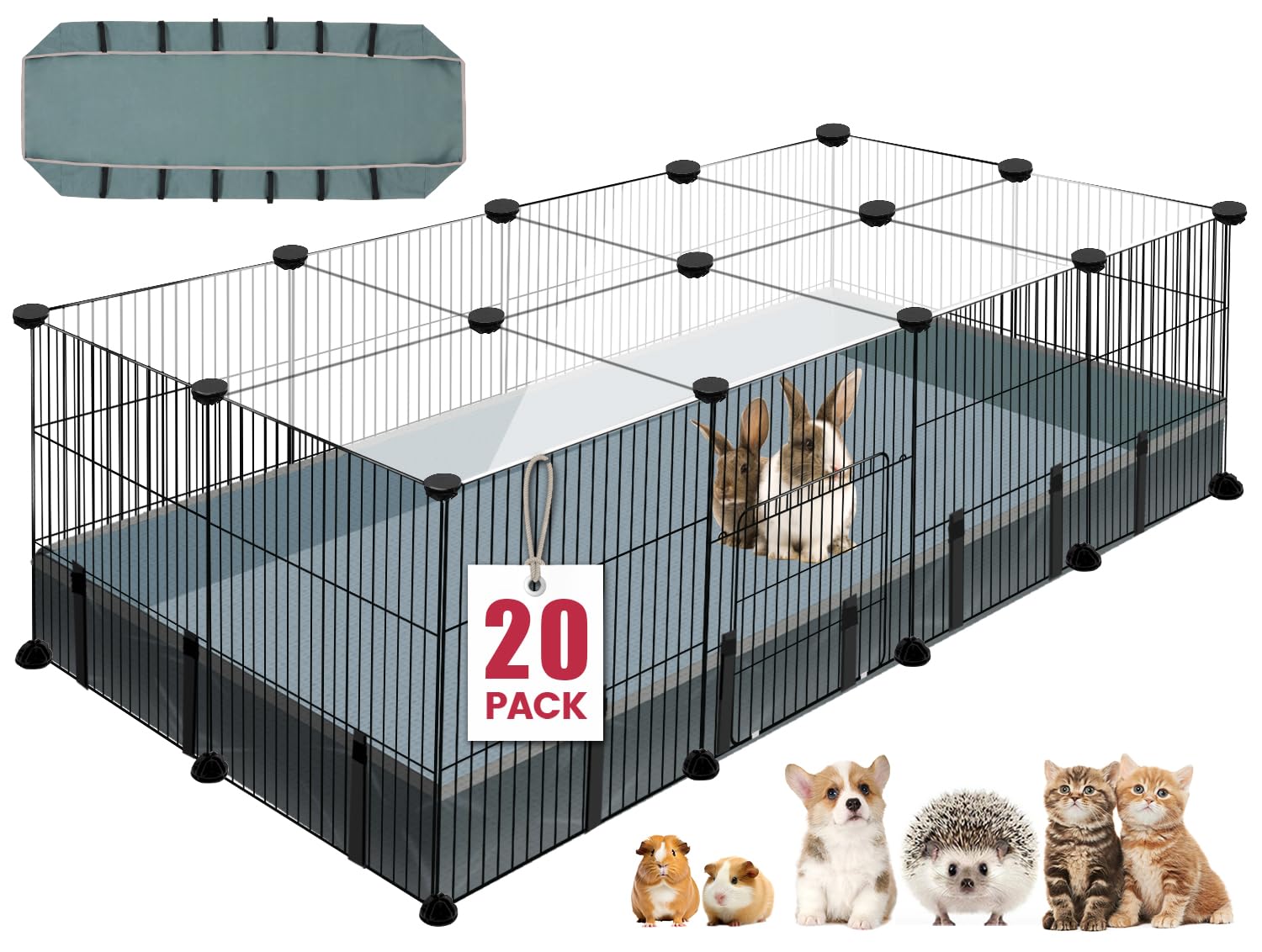 VISCOO 20-panel playpen assembled for safe indoor playtime and versatile setup.