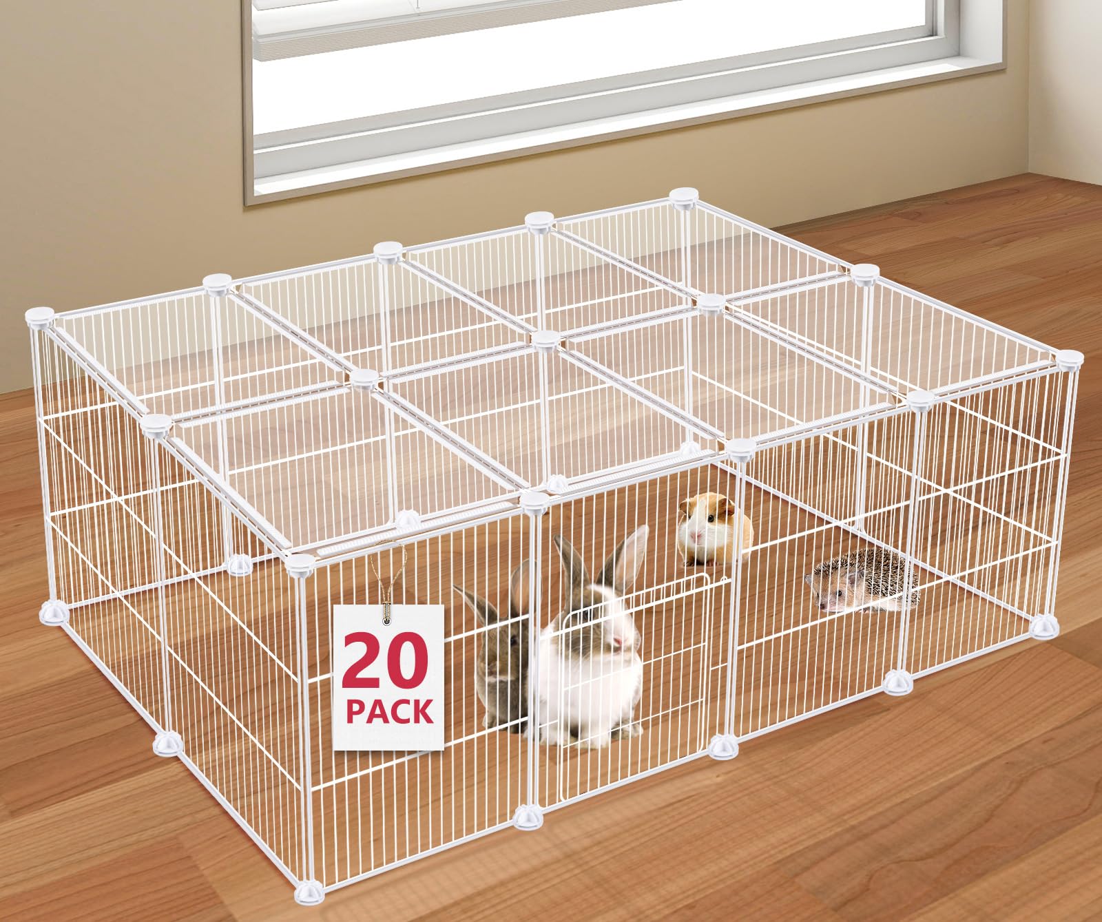 VISCOO 20-panels playpen assembly showing modular setup for flexible pet space