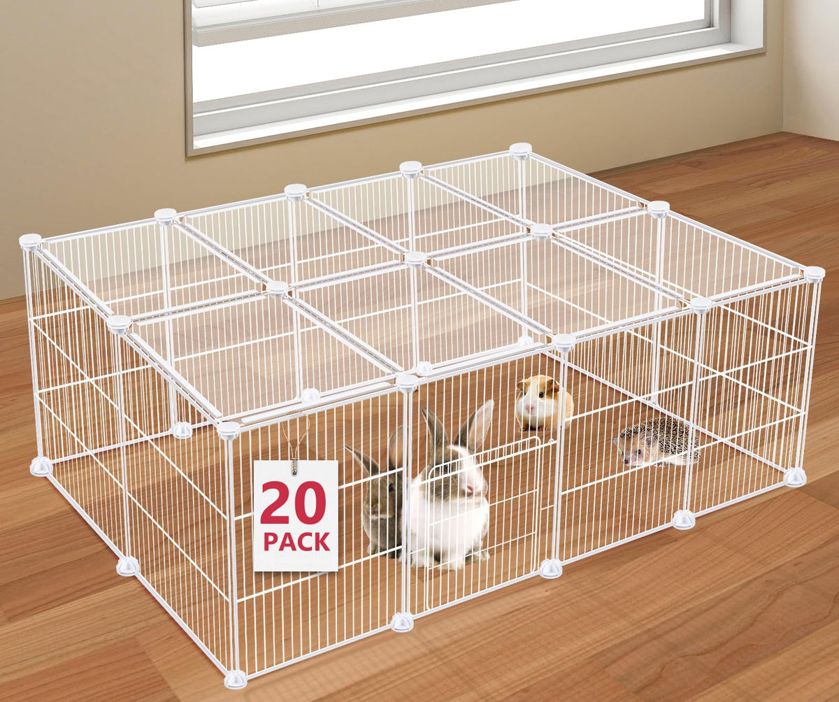 VISCOO 20-panels playpen assembly showing modular setup for flexible pet space