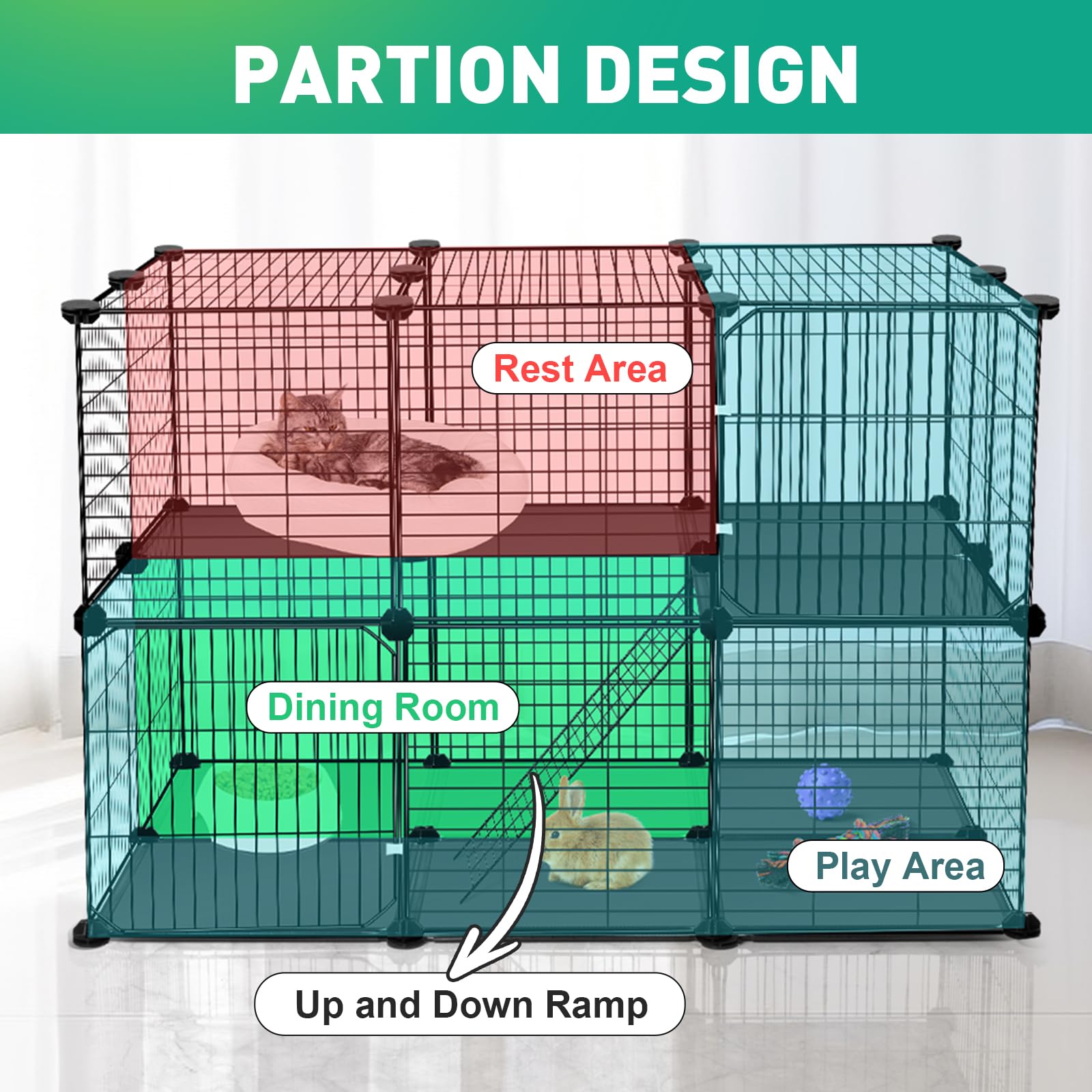 Viscoo playpen ramp design expands play area for pets