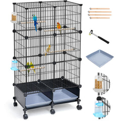 VISCOO 46-inch bird cage front view showing spacious interior for social birds.