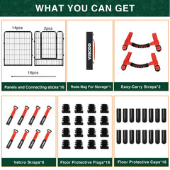 Viscoo dog playpen showing easy gate access for quick entry and exits.