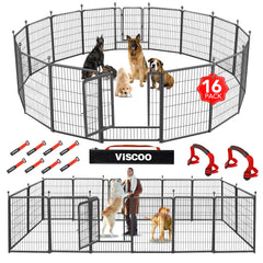 Viscoo dog playpen outdoor 16 panels 40-high creates a safe, spacious play area for dogs.