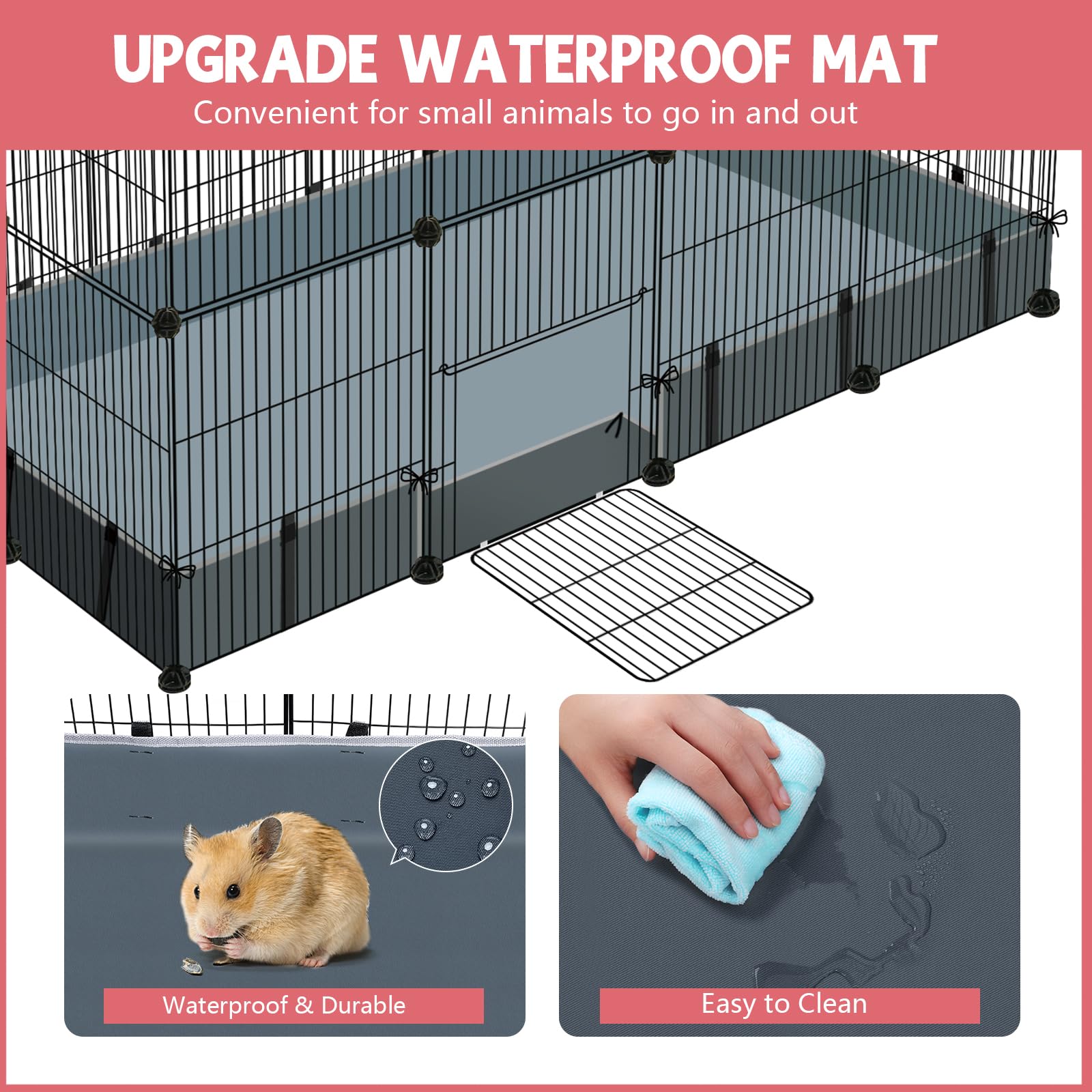 VISCOO durable metal grille maintains stable playpen structure for multiple small pets