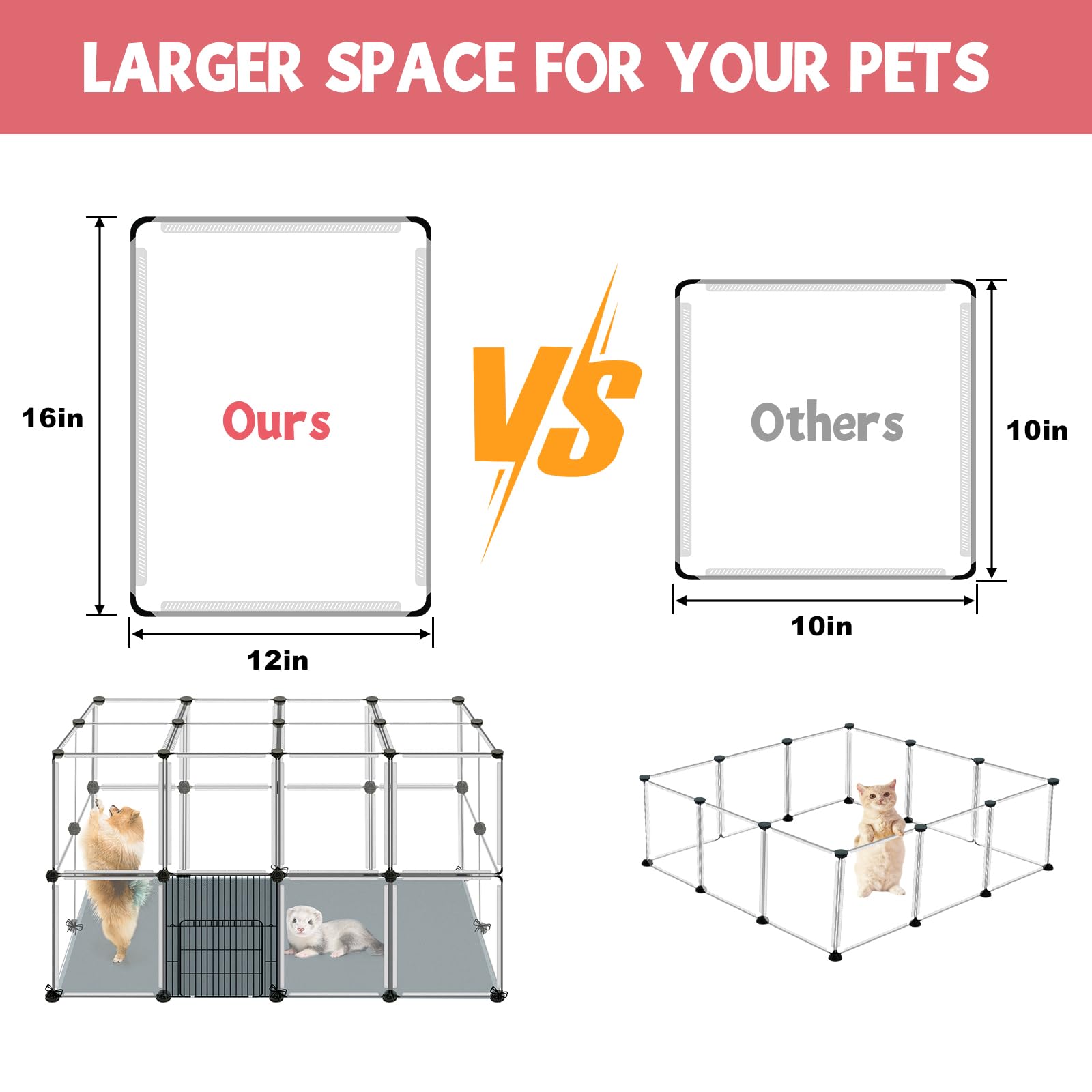 Viscoo easy-clean playpen with wipe-clean surfaces after playtime.