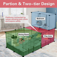 Viscoo partition-design playpen shows separate play and rest zones for small pets.