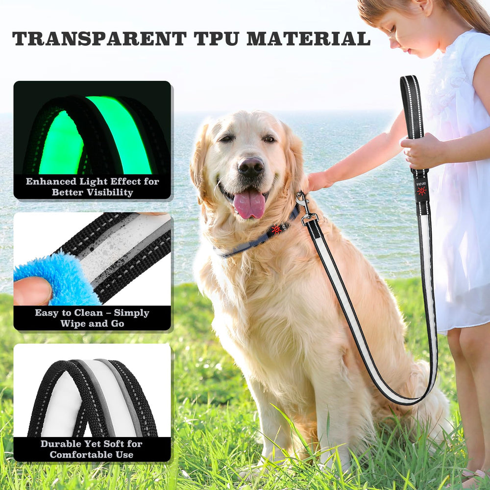 Visinite leash with reflective strips providing 360-degree visibility