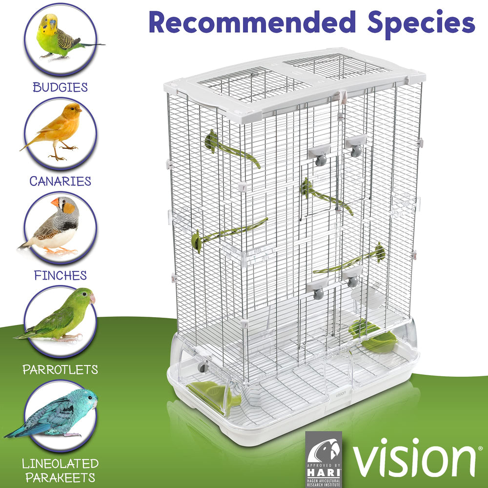 Vision M02 deep-base with raised ridges promotes improved airflow inside the cage.