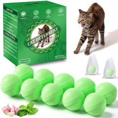 VITAFOR cat deterrent ball green packaging shows humane, scent-based boundary for yards
