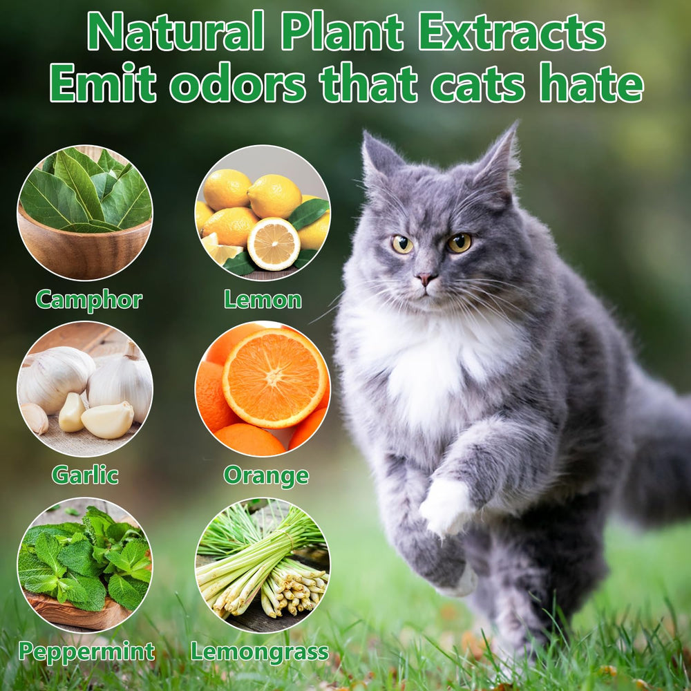 VITAFOR cat deterrent ball outdoor usage demonstrates placement outdoors