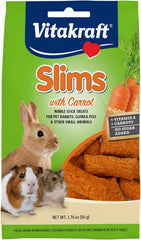 Vitakraft Carrot Slims Rabbit bundle—four-pack snack for small animals to munch.
