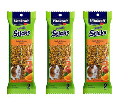 Vitakraft Crunch Sticks Apple flavor for guinea pigs aiding natural chewing.