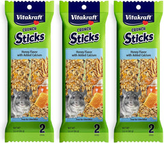 Vitakraft honey-flavor calcium crunch sticks front view for small pets, tasty enrichment