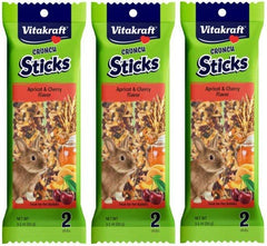 Vitakraft palitos crujientes para conejos, sabor albaricoque y cereza, para roer