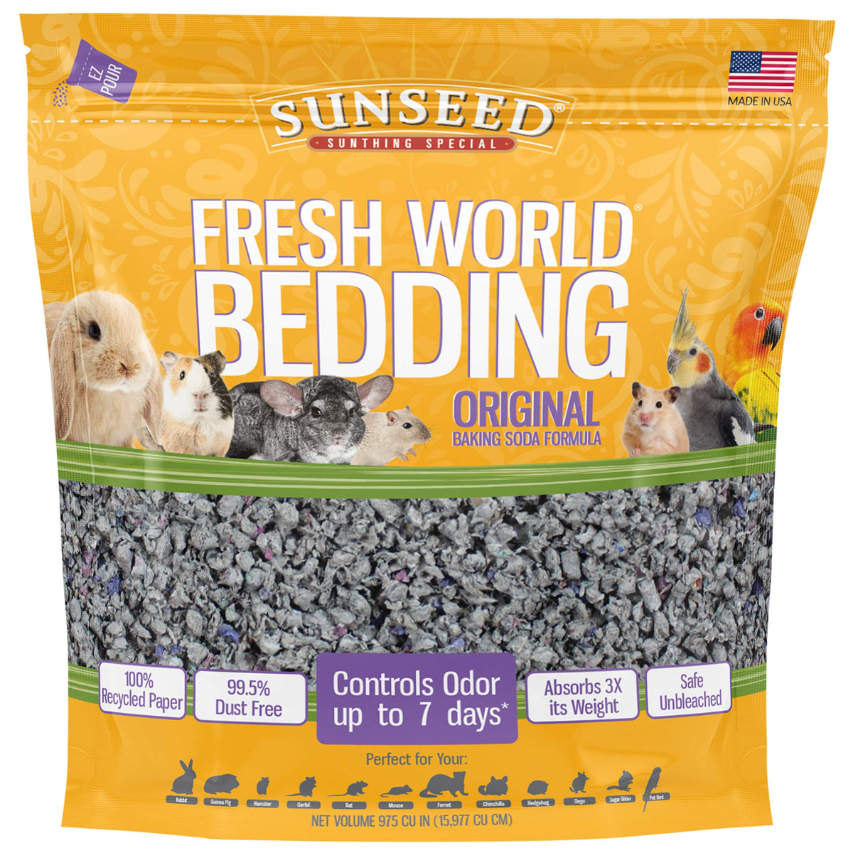 Vitakraft Sunseed bedding soft-burrow helps small pets nest comfortably while staying clean.