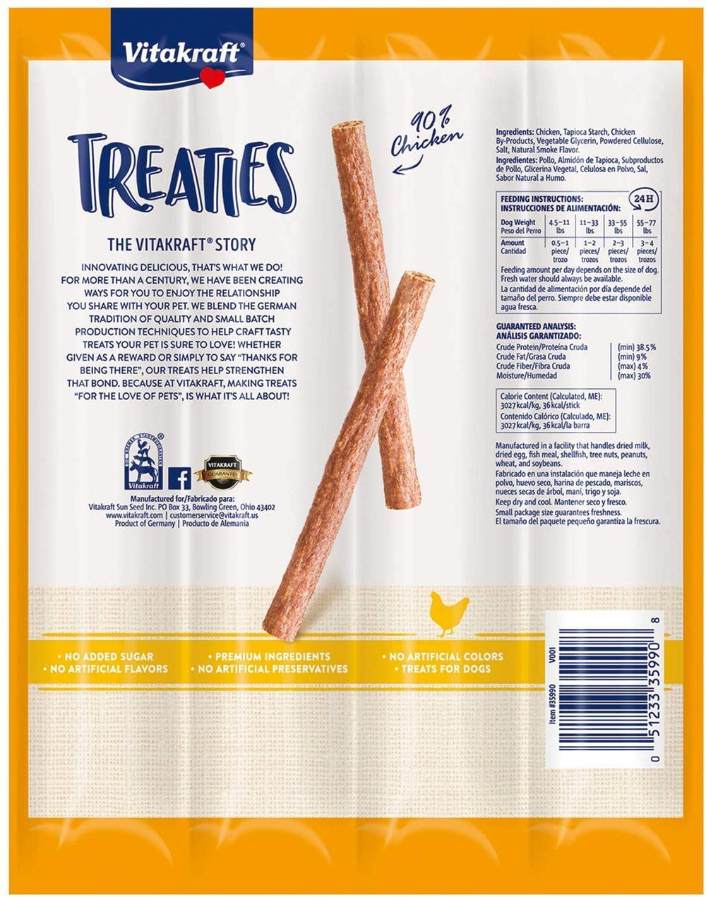 Vitakraft Treaties packaging keeps treats fresh and portable for outings