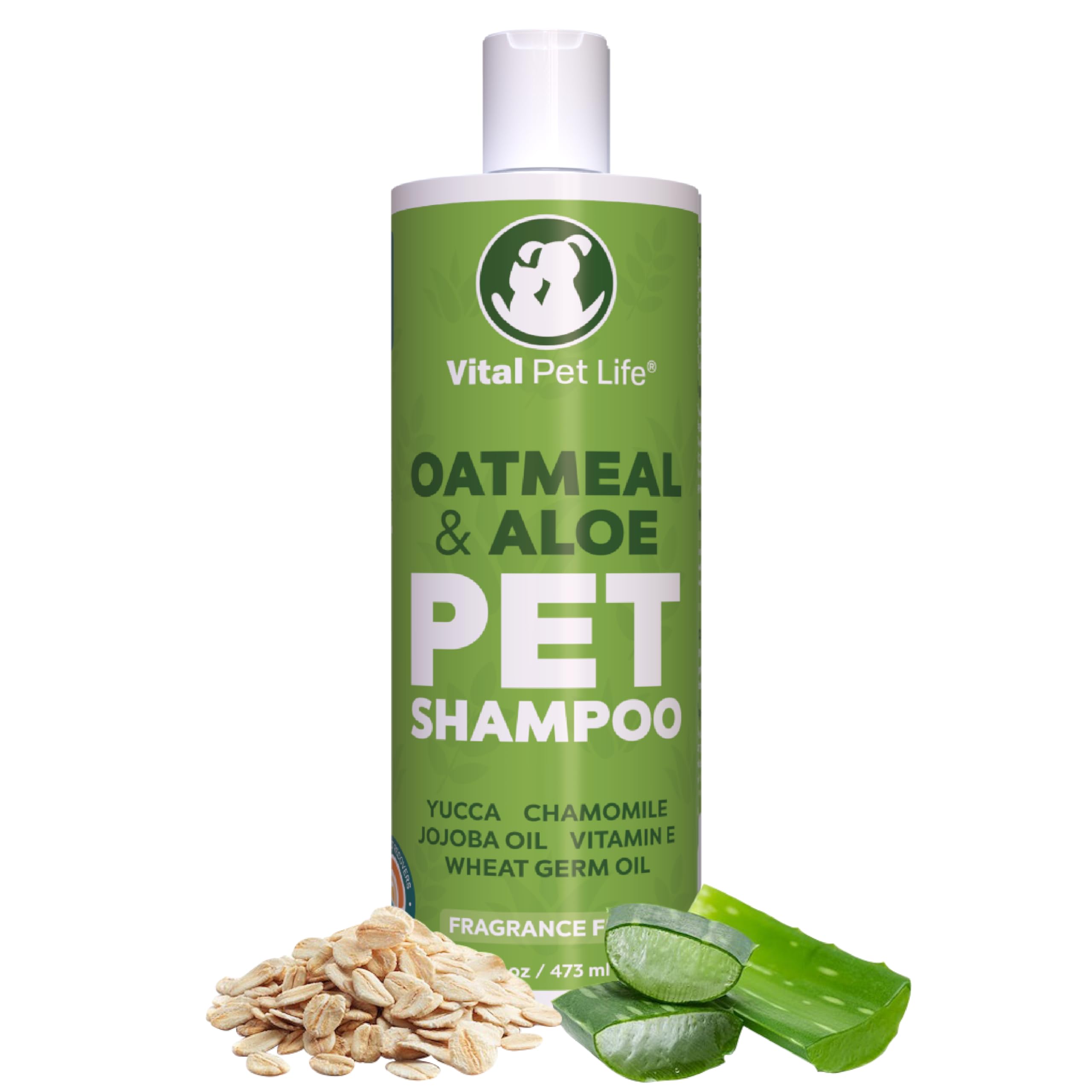 Vital Pet Life dog shampoo with oatmeal foaming lather for a soft coat