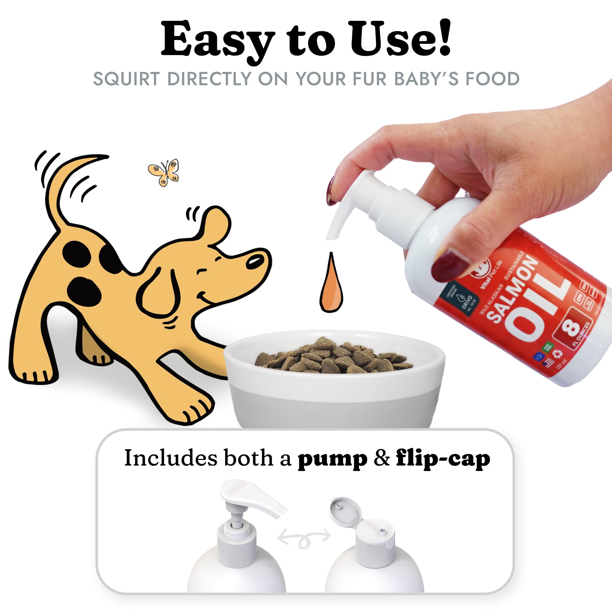 Vital Pet Life Salmon Oil coat shine shows softer, healthier fur