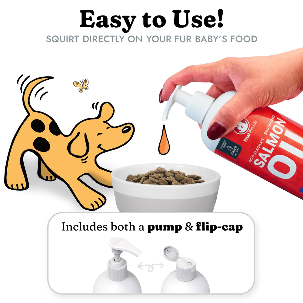 Vital Pet Life salmon oil coat image highlighting healthy shine
