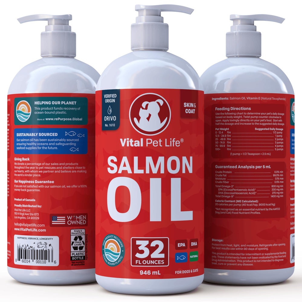 Vital Pet Life Salmon Oil from a family-owned, US-owned brand
