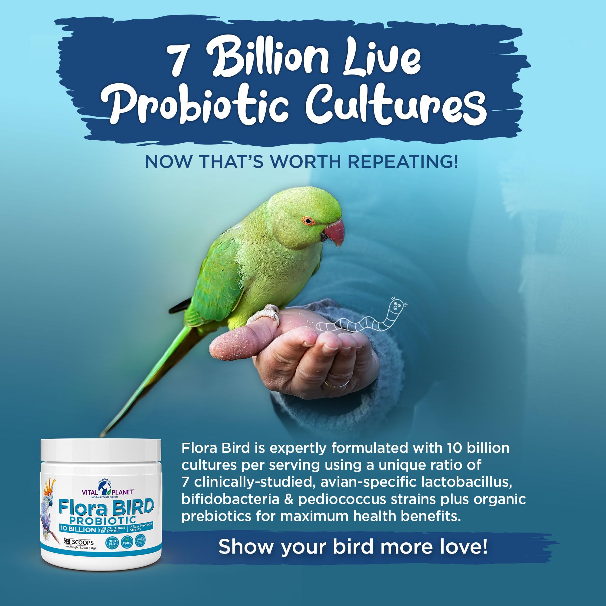 Flora Bird label shows NASC certification and USA production.