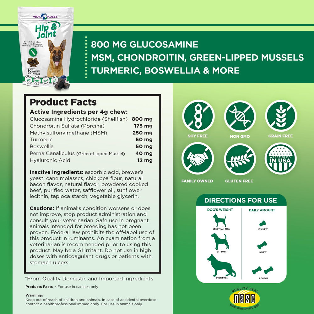 Vital Planet Hip and Joint Soft Chews pour-over food option for convenient mixing