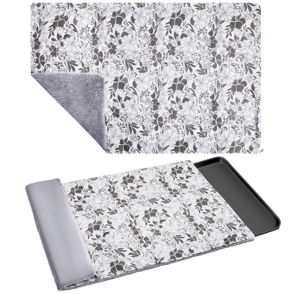 VitalCozy dog crate pan cover with hemp flower double-sided design for cozy warmth and comfort.