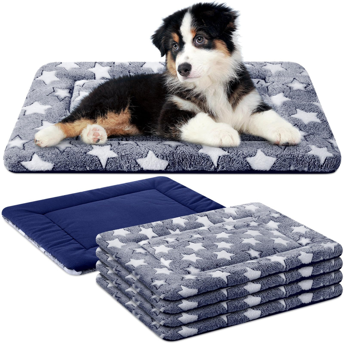 VitalCozy four-pack crate pads—cozy cushioning for dogs in crates.