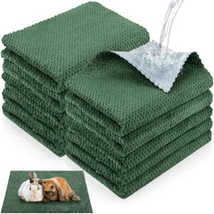 VitalCozy guinea pig cage liner in dark green; waterproof and washable bedding for homes