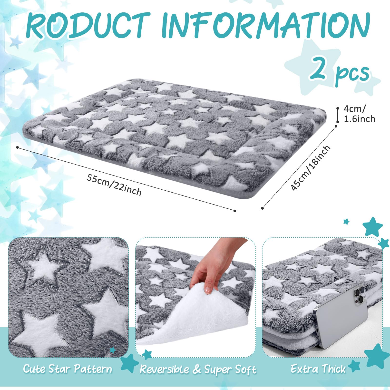 VitalCozy two-pack packaging shows two 22x18 pads ready for use.