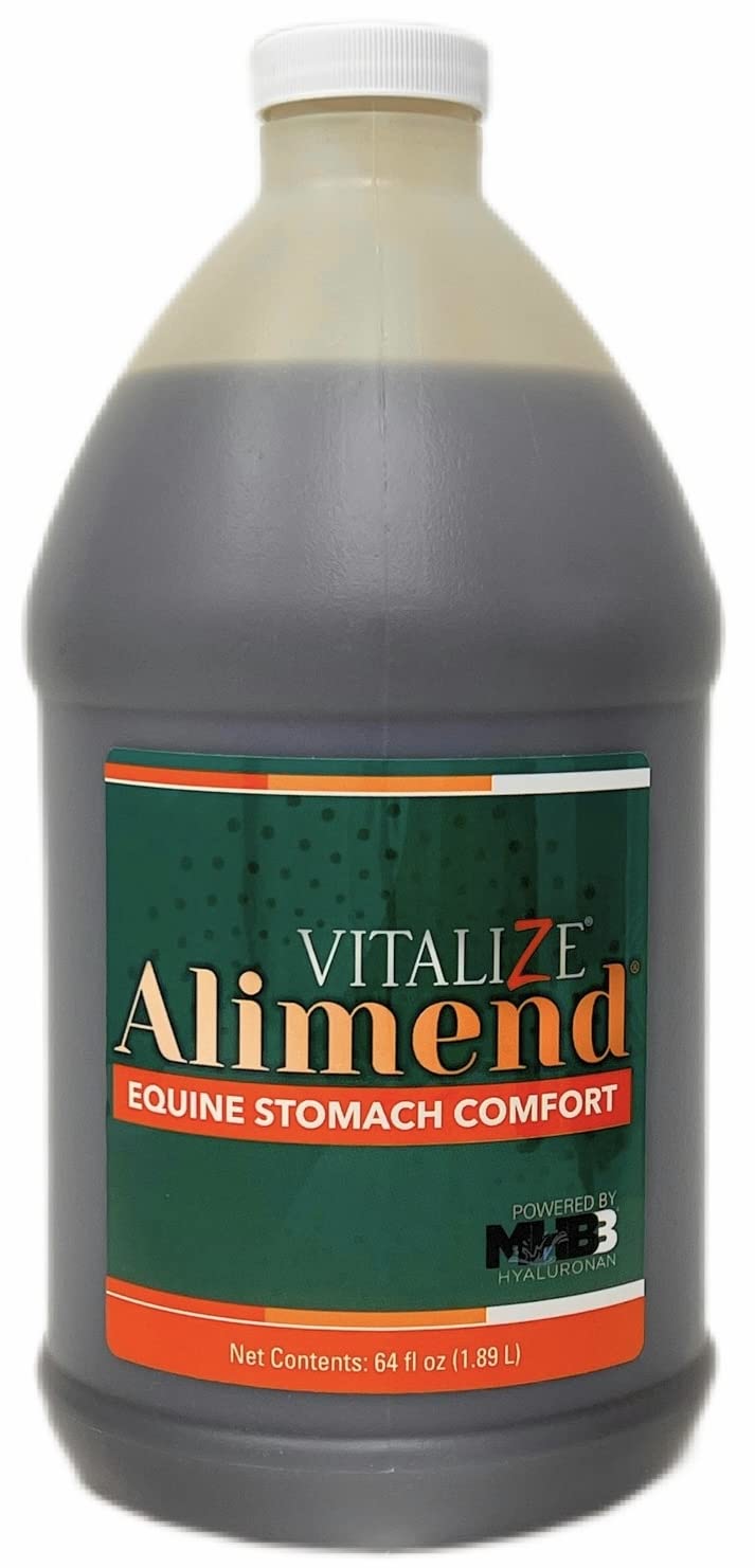 Vitalize Alimend bottle front showing equine gastric support product