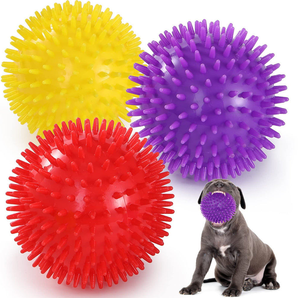 VITEVER 3-color 4.5-inch dog ball red for durable chewing and interactive play.