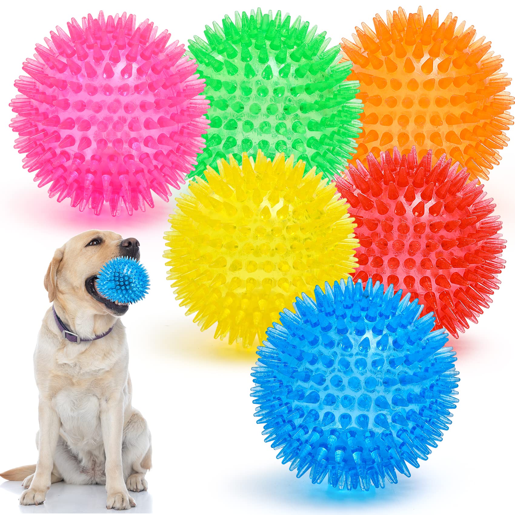 Bola VITEVER roja con espigas para perro, ideal para masticación y juego dentro de casa