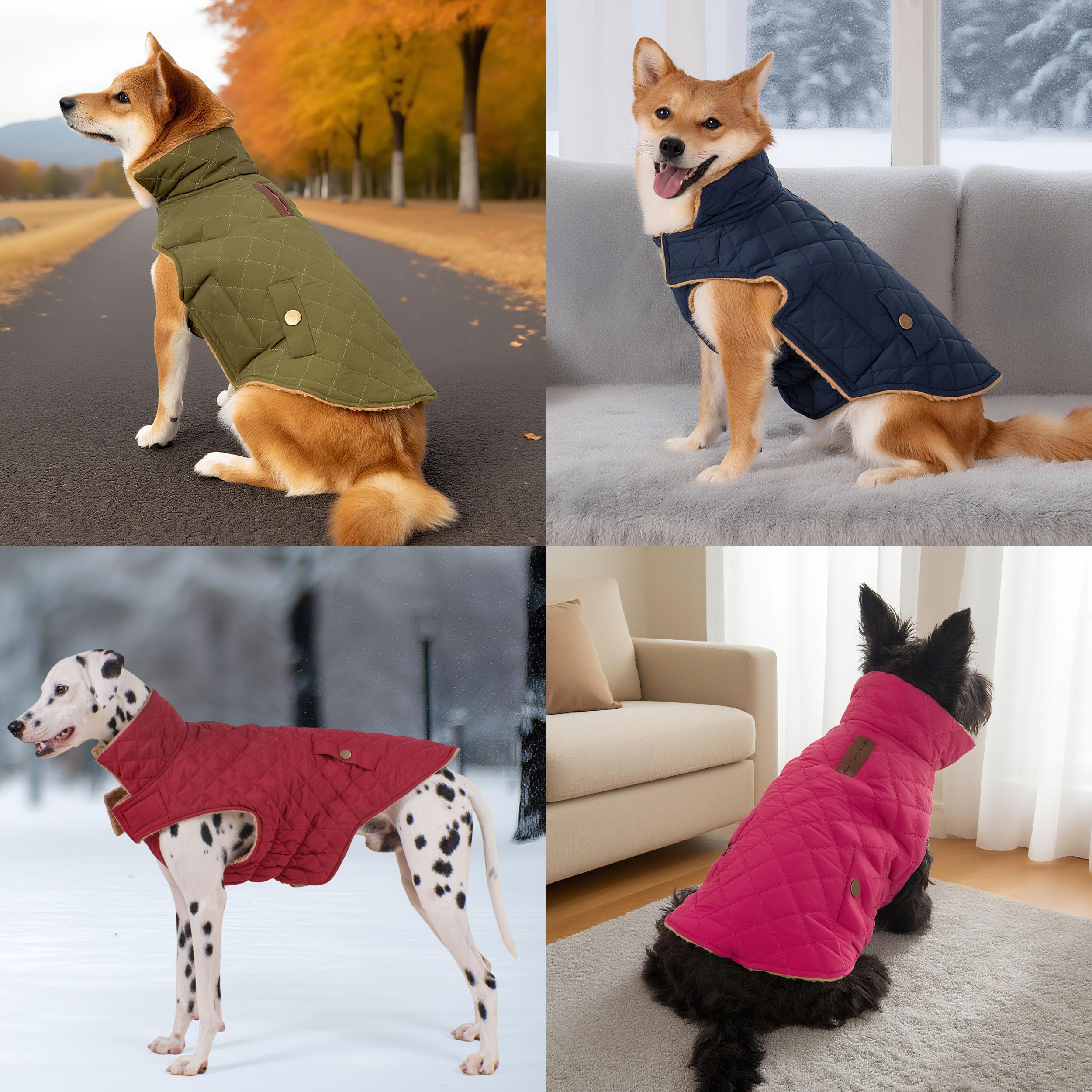 Vitiswap Dog Winter Coat decorative pockets add style without sacrificing function
