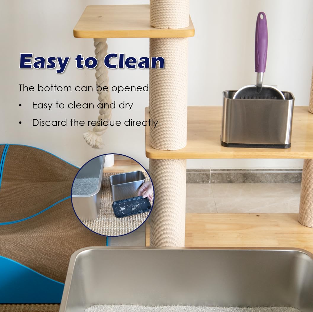 Vitisyao clean storage holder keeps the scoop and container off the floor for tidy spaces.